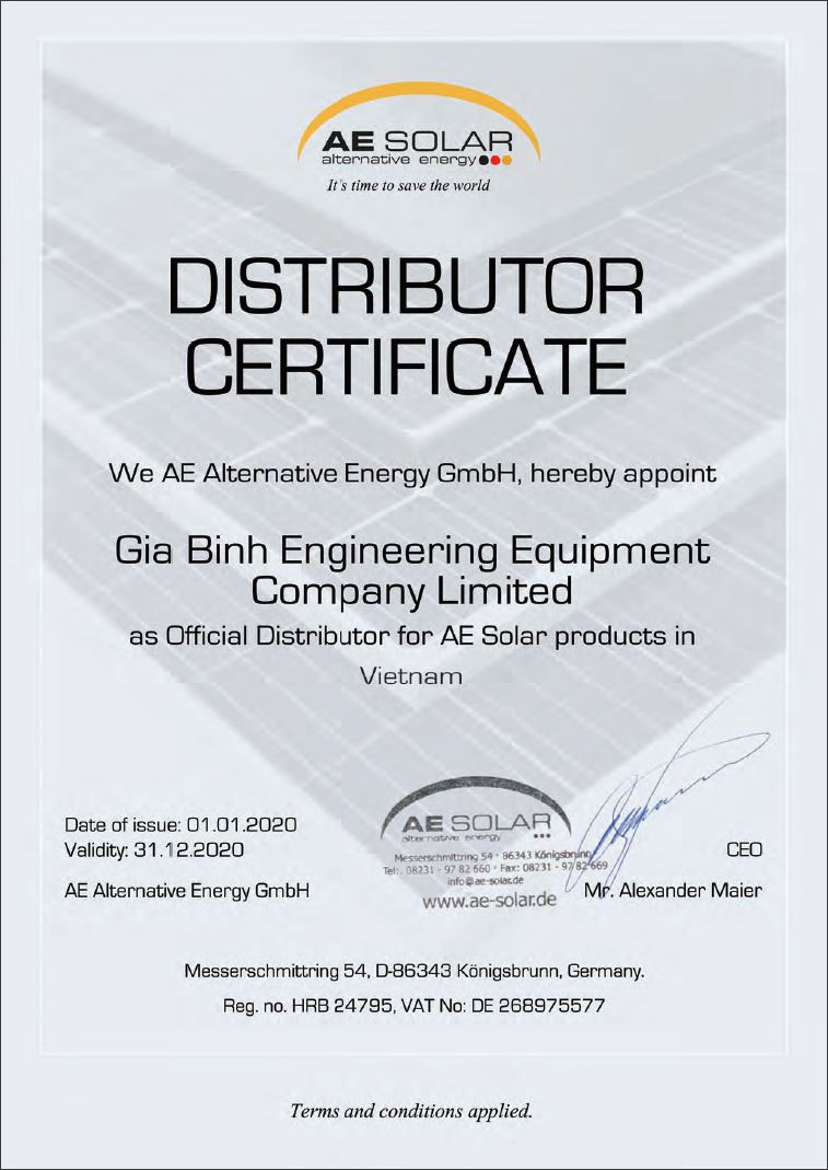 AE Solar Authorized Distributor